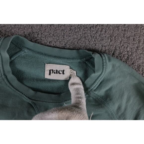 Pact Organic Sweatshirt Womens Small Green Cotton Pullover - Picture 3 of 5